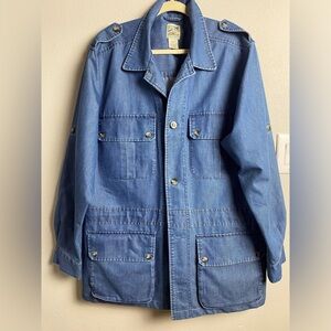 TravelSmith Travel Jacket Safari Blazer Button  Mens XL Tall Denim